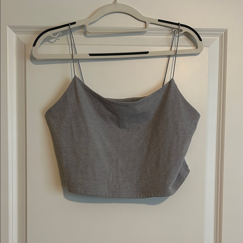 wild fable Gray Spaghetti-Strap Crop Camisole